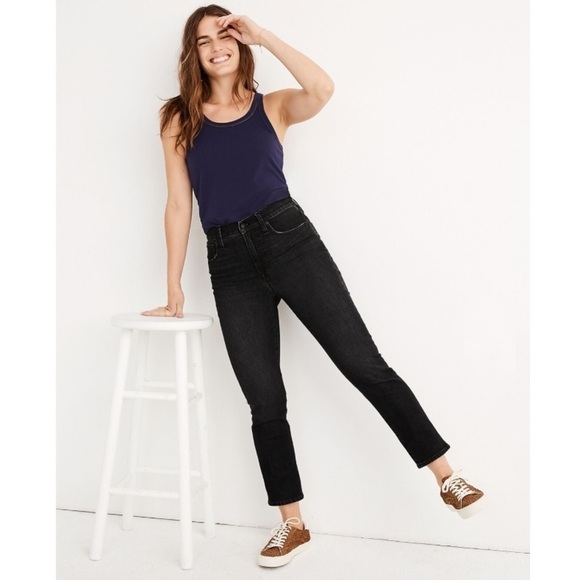 Madewell The Perfect Vintage Crop Jeans in Black Gray Sumner Wash Size 29 - Picture 2 of 16